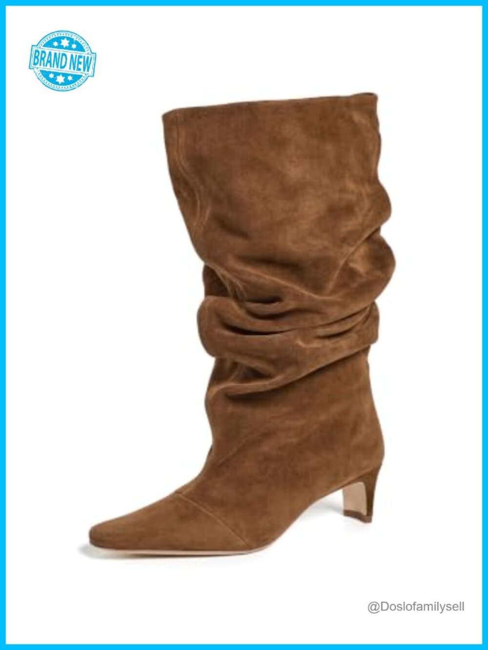 STAUD Wally Slouch Suede Kitten Heel Ankle Boots